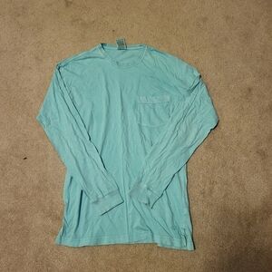 PINK Womens Blue Long Sleeve Shirt